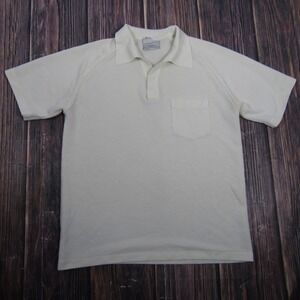 Palmland Shirt Mens Large White Knit Polo Chest Pocket Short Sleeve Tee